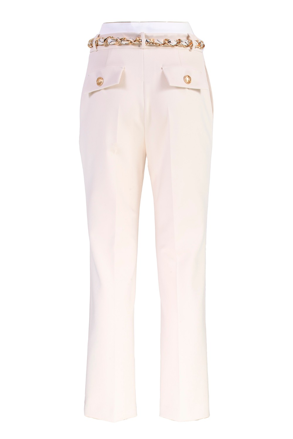 shop ELISABETTA FRANCHI Saldi Pantalone: Elisabetta Franchi pantalone dritto in crêpe con foulard.
Pantalone a sigaretta in doppio crêpe con tasche con patte.
Il punto vita è enfatizzato da una cintura in metallo dorato con foulard passante.
Accessorio e bottoni in metallo dorato.
Composizione: 96% Poliestere 04% Elastane.
Fabbricato in Italia.. PA04737E2-193 number 7199549